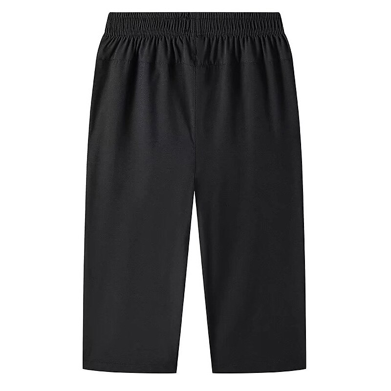 Men's Athletic Shorts Cropped Pants Casual Shorts Capri Pants Drawstring Elastic Waist Plain Quick Dry Calf-Length Outdoor Going out Fashion Streetwear Black Blue Micro-elastic 2025 - $14.99 –P6
