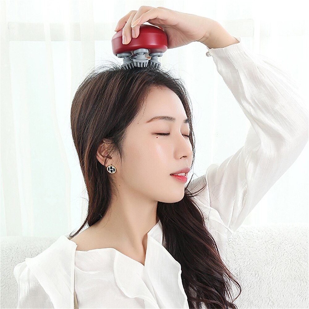 Electric Scalp Massager With Red Light and Vibration Heated Handheld Head Massager For Hair Growth Stress Relief Body Massage 2025 - $23.99 –P2