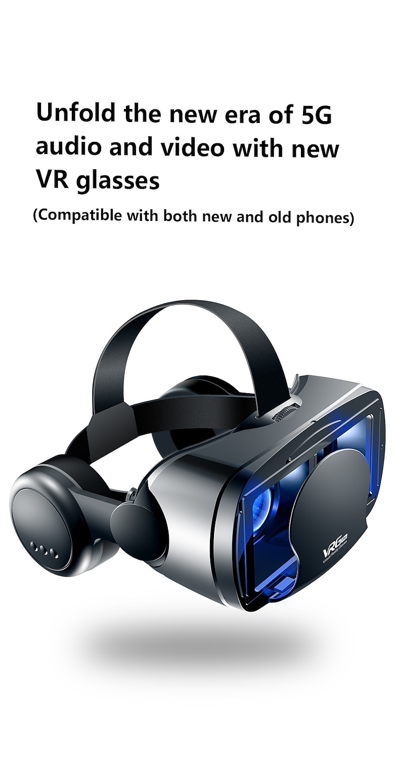 3D VR Glasses Virtual Reality 3D VR Headset Smart Glasses Helmet for Smartphones Cell Phone Mobile 7 Inches Lenses Binoculars with Controllers 2025 - $69.99 –P4