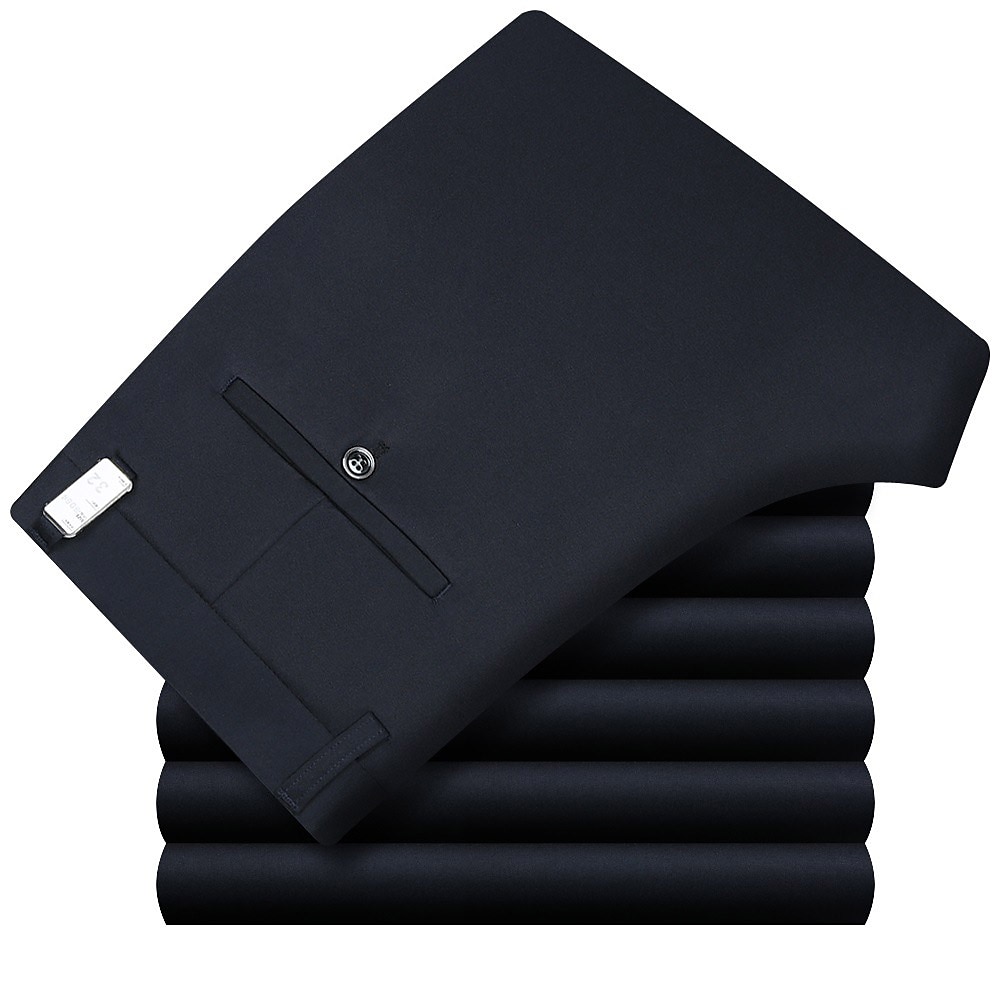 Herren Anzughosen Hose Hosen Tasche Gerade geschnitten Glatt Hochzeit B¨¹ro Arbeit Baumwollmischung Schick & Modern Ausgefallene Weiß Wein Hoher Taillenbund Mikro-elastisch 2025 - $25.99 –P9