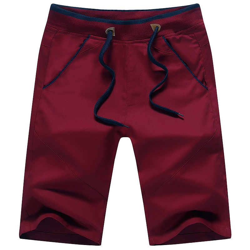 Men's Bermuda shorts Workout Shorts Golf Shorts Drawstring Elastic Waist Plain Outdoor Going out Cotton Blend Fashion Streetwear Red Sky Blue Micro-elastic 2025 - $16.49 –P2