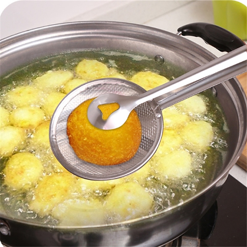 Pinza per filtro a maglia fine in acciaio inossidabile Cucchiaio per filtro dell'olio 2 in 1 colino per olio con clip per filtro olio per friggere filtro per barbecue multifunzionale filtro per filtro del 2025 a $11.99 –P4