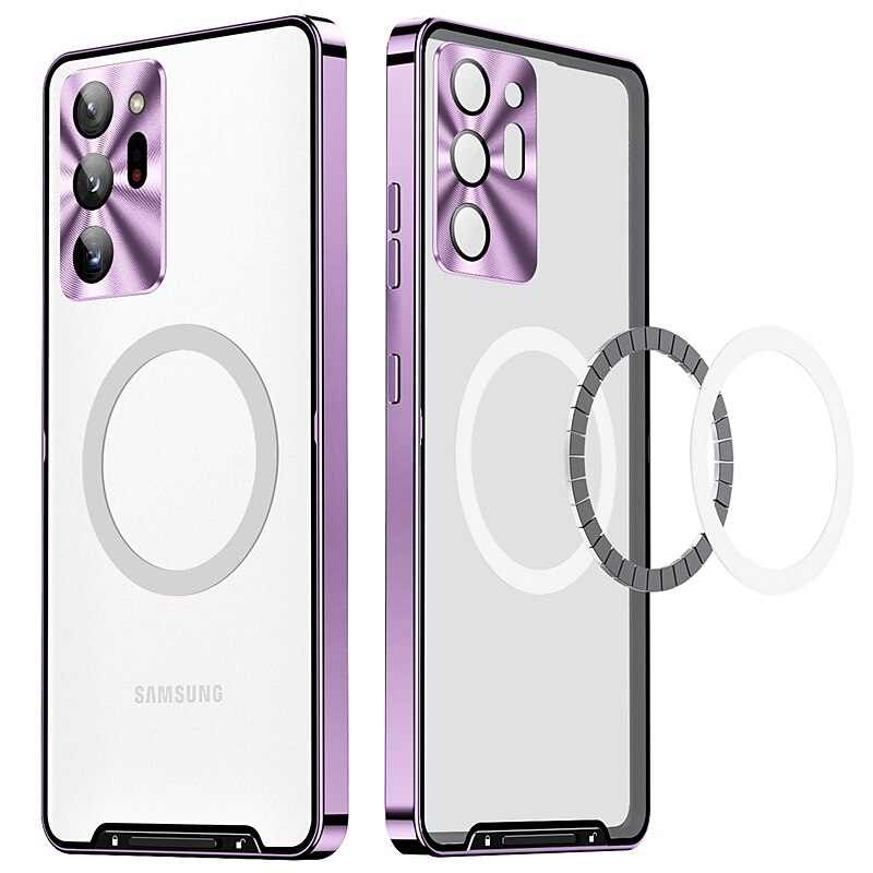 telefono Custodia Per Samsung Galaxy S24 S23 Ultra Plus S22 S21 Plus Ultra Note 20 Ultra S20 FE Custodia ad adsorbimento magnetico Con Magsafe Placcato Doppia setola Supporta la ricarica wireless del 2025 a $27.99 –P1