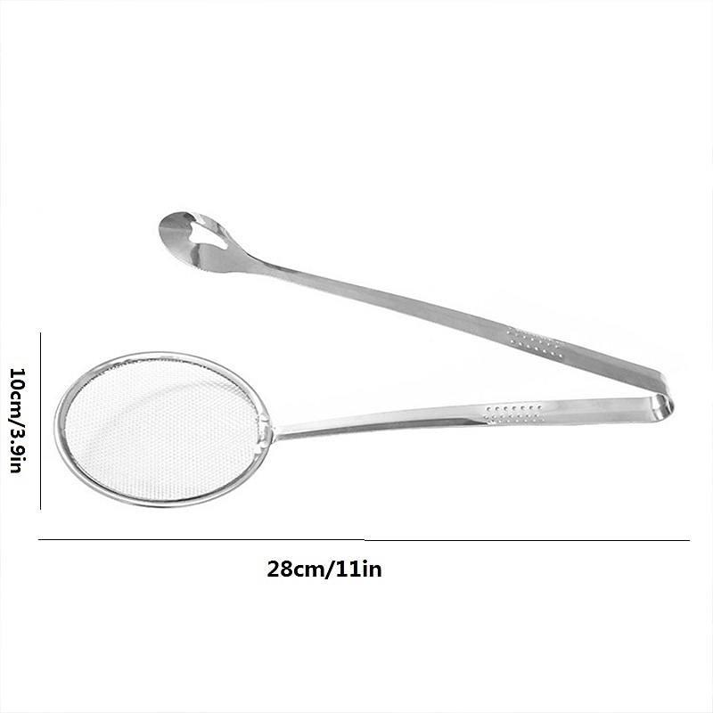 Pinza per filtro a maglia fine in acciaio inossidabile Cucchiaio per filtro dell'olio 2 in 1 colino per olio con clip per filtro olio per friggere filtro per barbecue multifunzionale filtro per filtro del 2025 a $11.99 –P6