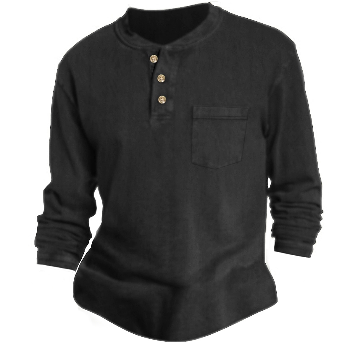 Herren T Shirt Henley Shirt langarmshirt Glatt Rundhalsausschnitt Strasse Täglich Langarm Button-Down Bekleidung Modisch Designer Brautkleider schlicht Komfortabel 2025 - $21.99 –P7