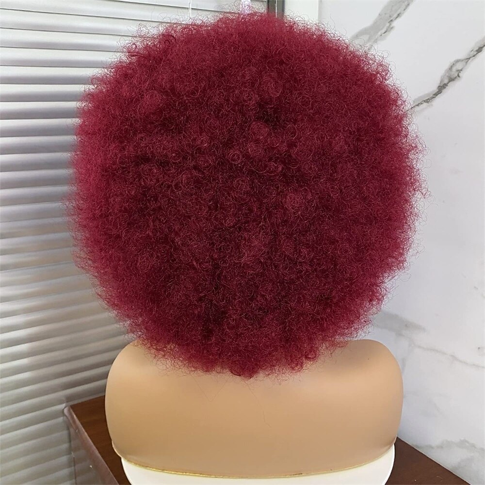 Parrucche afro anni '70 per donne nere - grande parrucca afro puff con frangia capelli sintetici ricci crespi corti per le donne del 2025 a $27.99 –P5