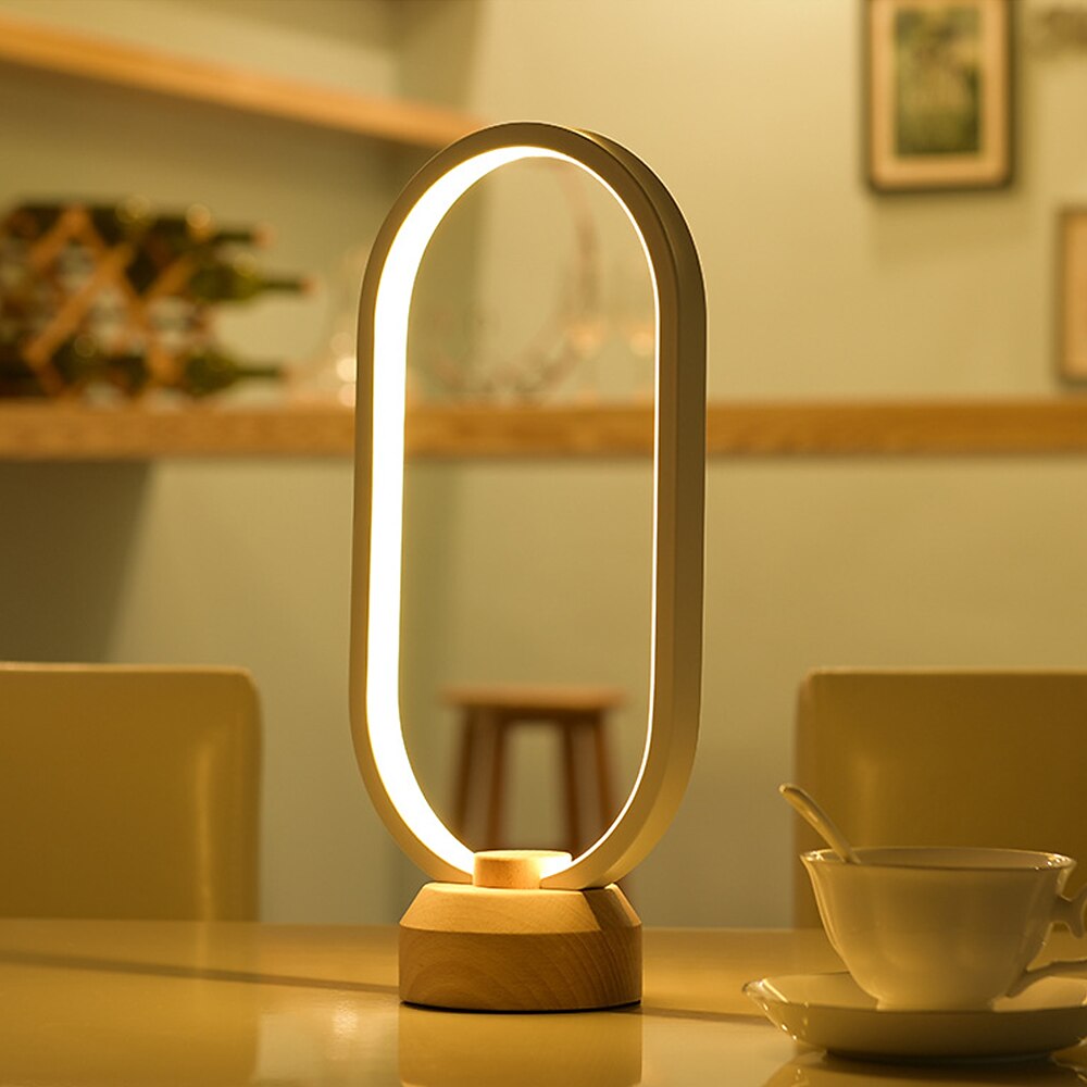 led trebordlampe usb-grensesnitt soverom nattbordslampe dimbar led-belysning kreativ hjemmedekorasjon og unik flyttegave 2025 - $109.99 –P3