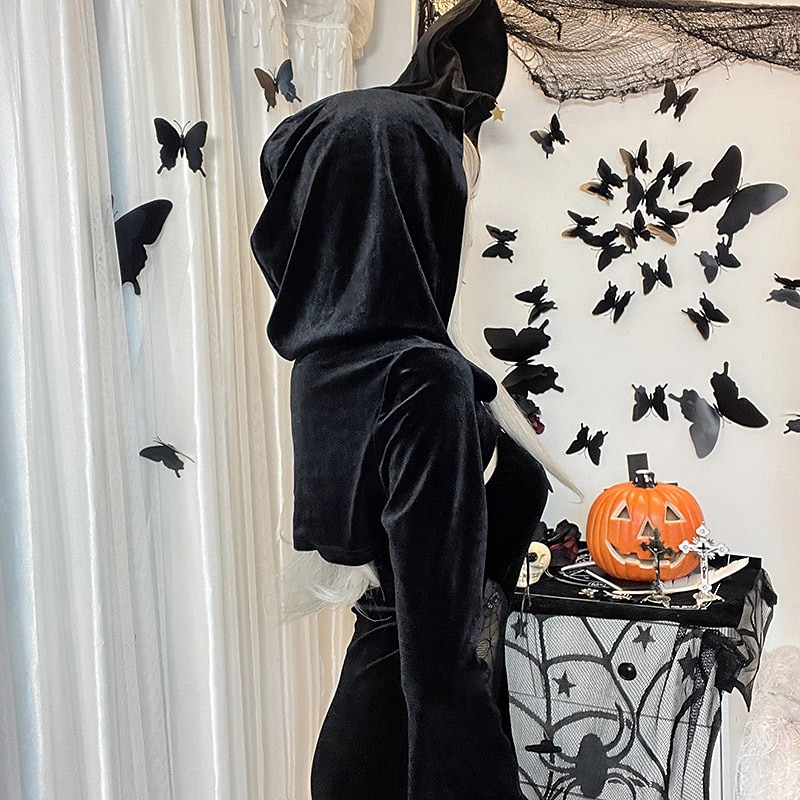Punk a gotika Sexy kostým Šaty Cosplay kostým Šaty s rozparkem Zvonové Morticia Addamsová Maškarní kostým Dámské Fantazie předvečer Všech svatých Karneval Plesová maškaráda Večírek Klub Dospělé Šaty 2025 - $34.99 –P10