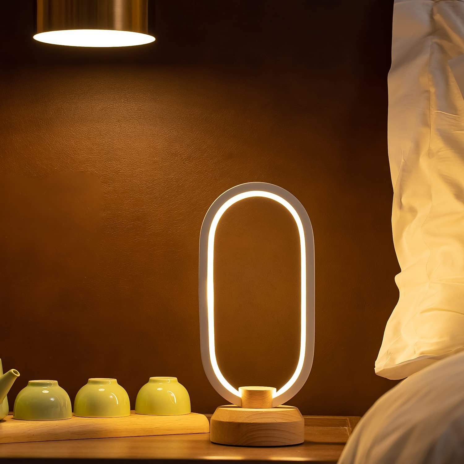 led trebordlampe usb-grensesnitt soverom nattbordslampe dimbar led-belysning kreativ hjemmedekorasjon og unik flyttegave 2025 - $109.99 –P1