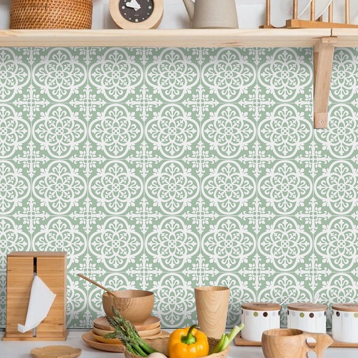 Vintage Self-Adhesive Tile Sticker Square Peel and Stick Non-Slip Waterproof Removable PVC Bathroom Kitchen Home Decor Floor Wall Stair Tile Sticker 2025 - $13.99 –P12