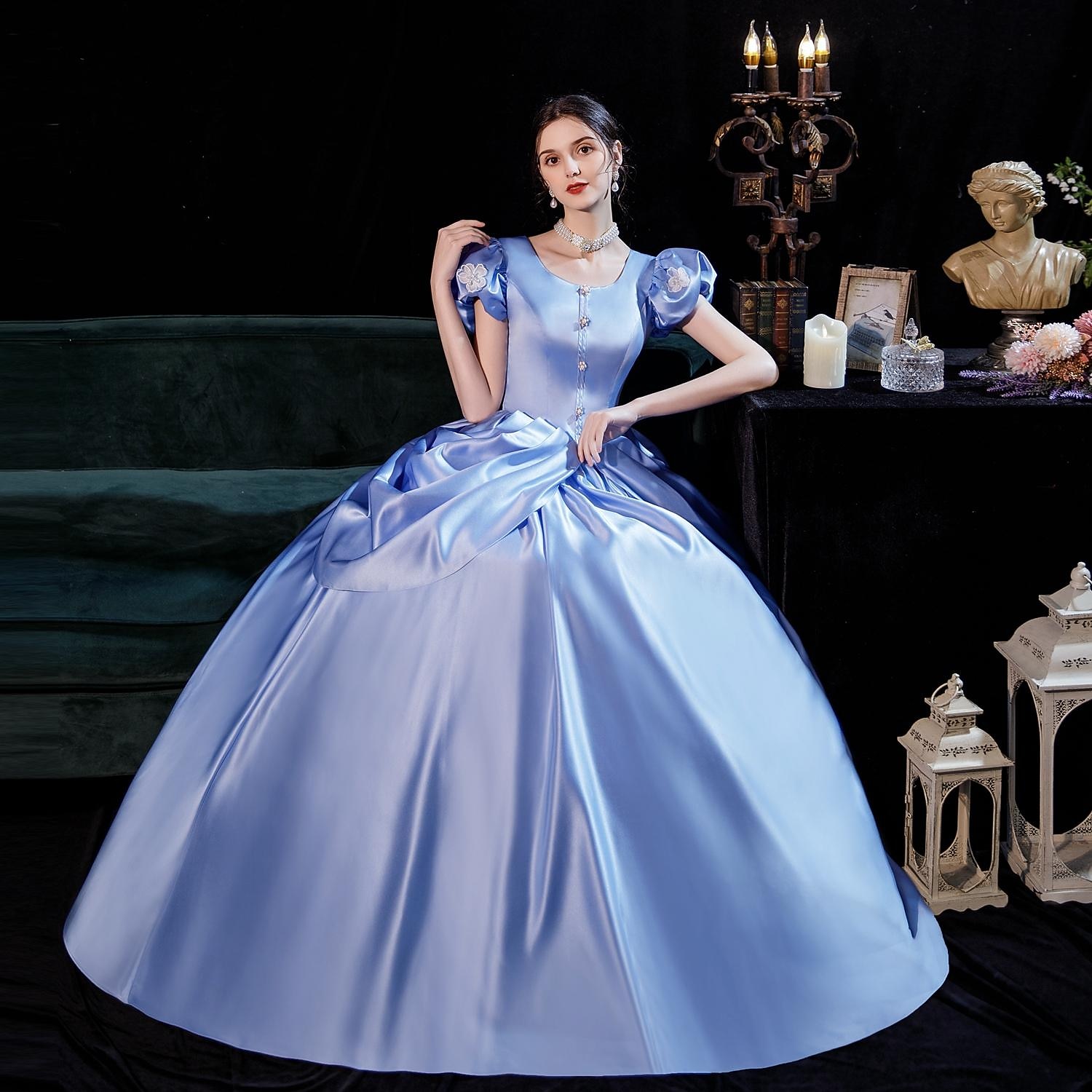 la meravigliosa signora maisel rococò abito medievale costume da festa in maschera costume da donna nero vintage cosplay festa in maschera halloween del 2026 a $151.99 –P4