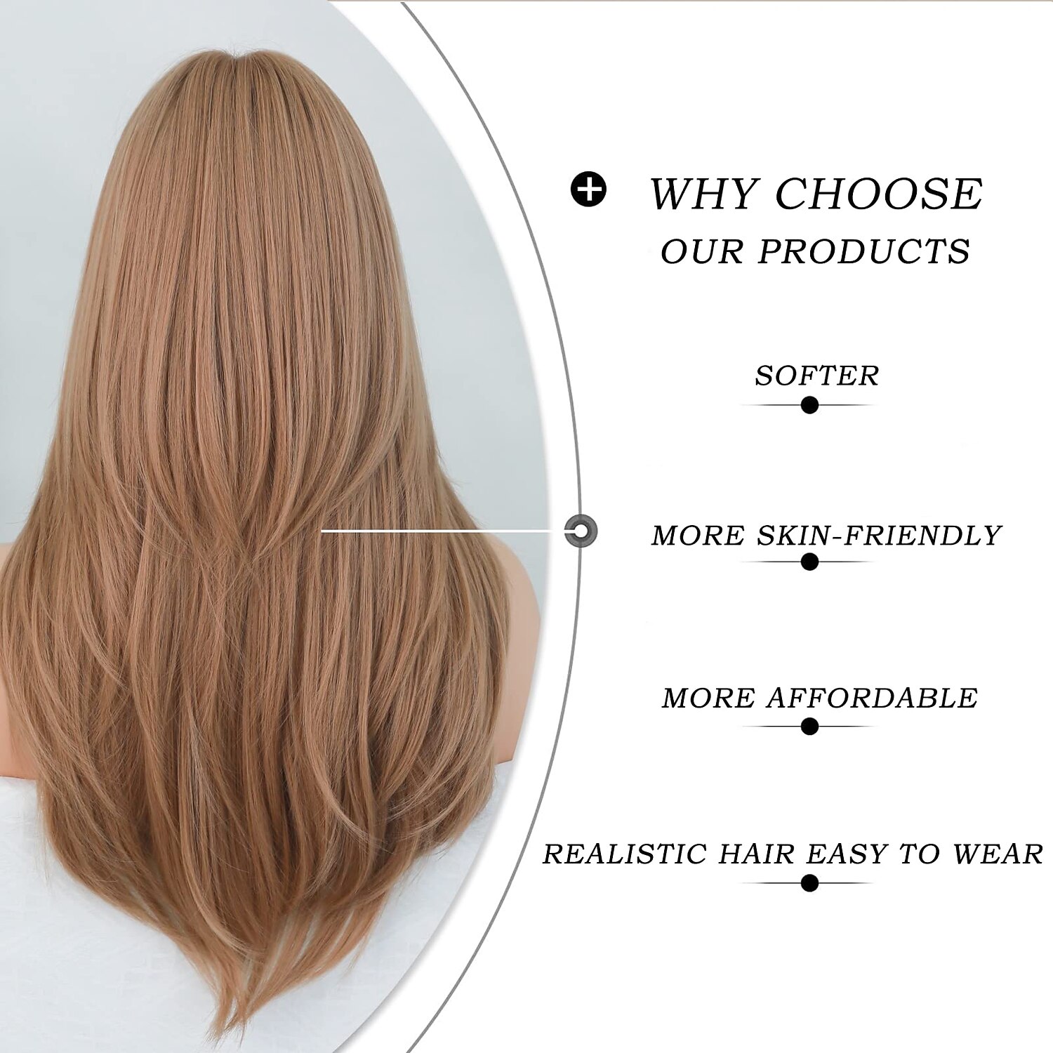 lange 613 blonde pruik met pony rechte pruiken voor vrouwenhittebestendige gelaagde synthetische pruiken voor dagelijks gebruik 2025 - $29.99 –P11