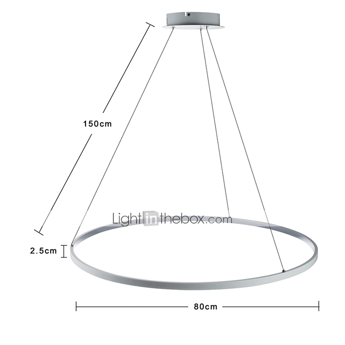 2025年 60 80 cm LED ペンダントライト サークルデザイン ユニークなデザイン メタル 塗装仕上げ コンテンポラリー モダン 110-120v 220-240v リモコンで調光のみ  コレクション – $187.99 –P1