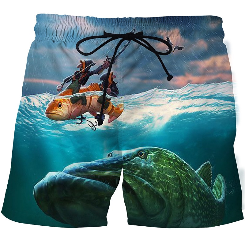 Homens Estampas Abstratas Peixes Calção Justo de Natação Shorts de Natação Bermuda de Surf Cintura Média Moda Roupa de rua Casual Ao ar livre Diário Feriado Bolsos Com Cordão Cintura elástica Designer de 2025 por $19.99 –P11
