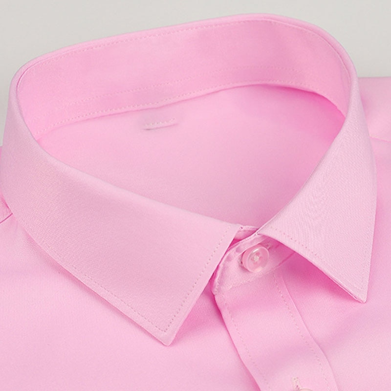 Herren Oberhemd Bügelfreies Hemd Hochzeit Ausgehen Weiß Rosa Wein Grün Langarm Umlegekragen Frühling Herbst Bekleidung 2025 - $20.99 –P9