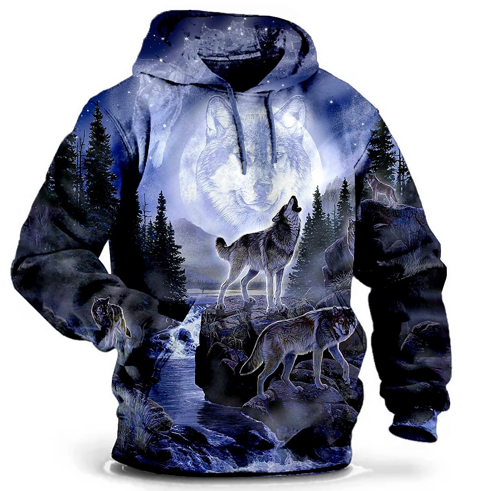 Per uomo Lupo Stampa 3D Felpa con Cappuccio Felpa con cappuccio Felpe con cappuccio Manica Lunga Felpa con cappuccio Con Cappuccio Moda Vacanza Lavoro Abbigliamento quotidiano Grigio verde Bianco e del 2025 a $13.99 –P5