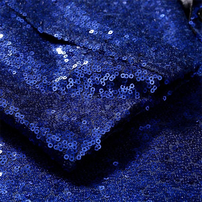 Men's Blazer Cocktail Party Bar Shining Outdoor Pocket Sequin Fall Winter Plain Stylish Warm Ups Shawl Collar Black Silvery Wine Royal Blue Gold Jacket 2025 - $63.99 –P16