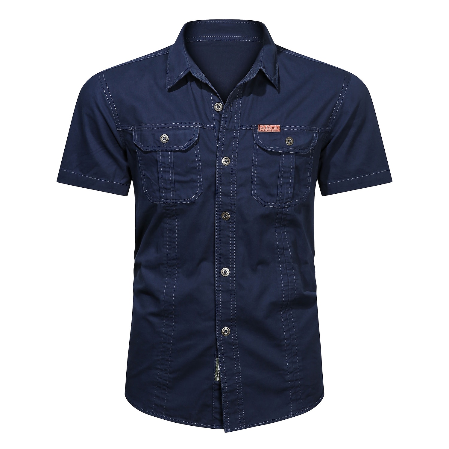 Per uomo Camicia Camicia con bottoni Maglietta informale Camicie da lavoro Camicia da carico Nero Giallo Verde militare Blu Reale Blu Manica corta Liscio Collo ripiegabile Strada Informale Bottone giù del 2025 a $27.99 –P8