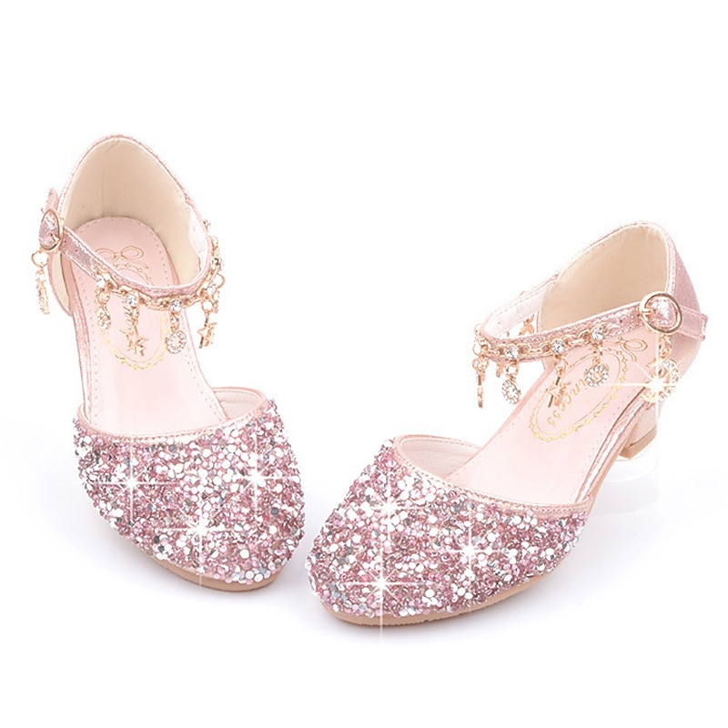Zapatos de princesa Elsa de cuento de hadas de Frozen para niñas, película de cosplay, lentejuelas, Halloween, zapatos plateados, dorados y rosados, Halloween, carnaval, mascarada, disfraces de plástico de poliéster. 2026 - $47.99 –P2