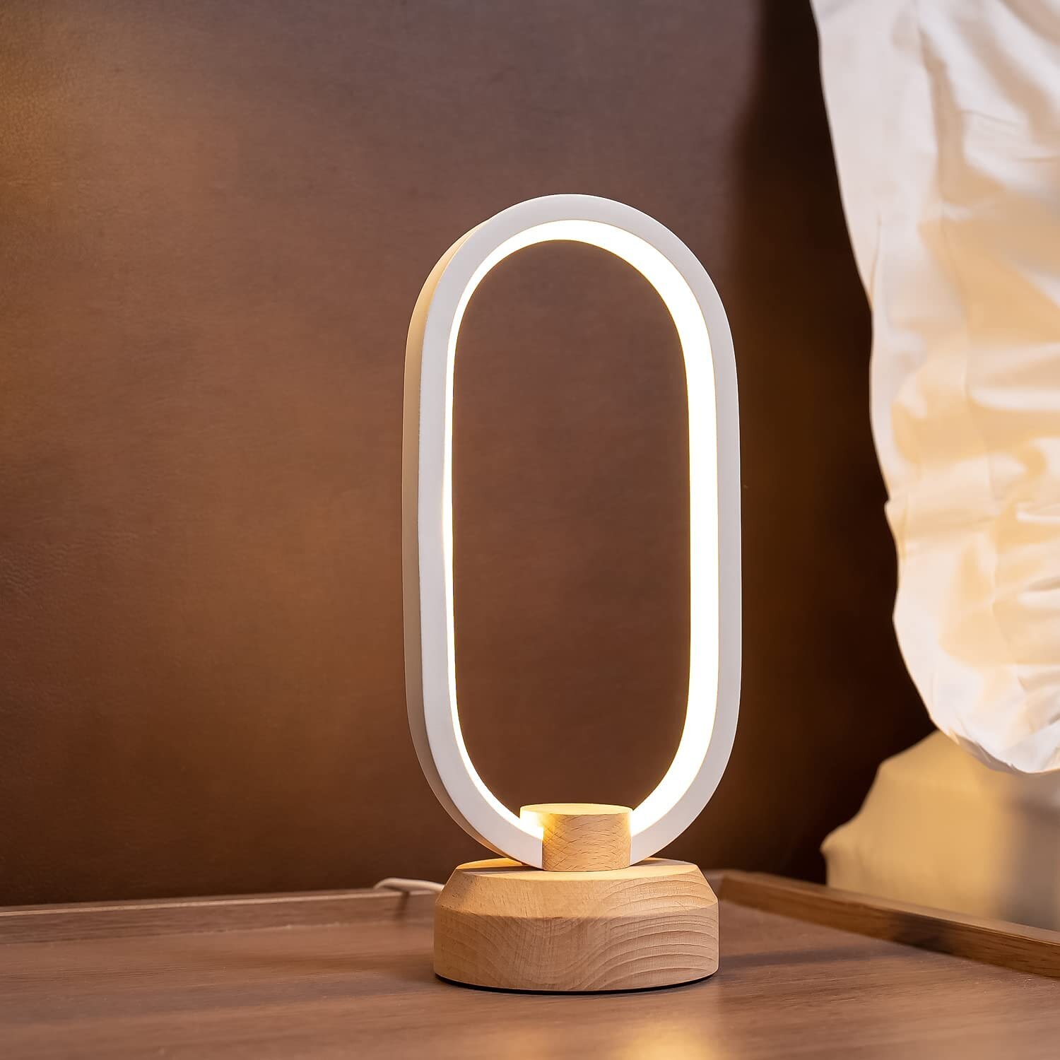 led trebordlampe usb-grensesnitt soverom nattbordslampe dimbar led-belysning kreativ hjemmedekorasjon og unik flyttegave 2025 - $109.99 –P2