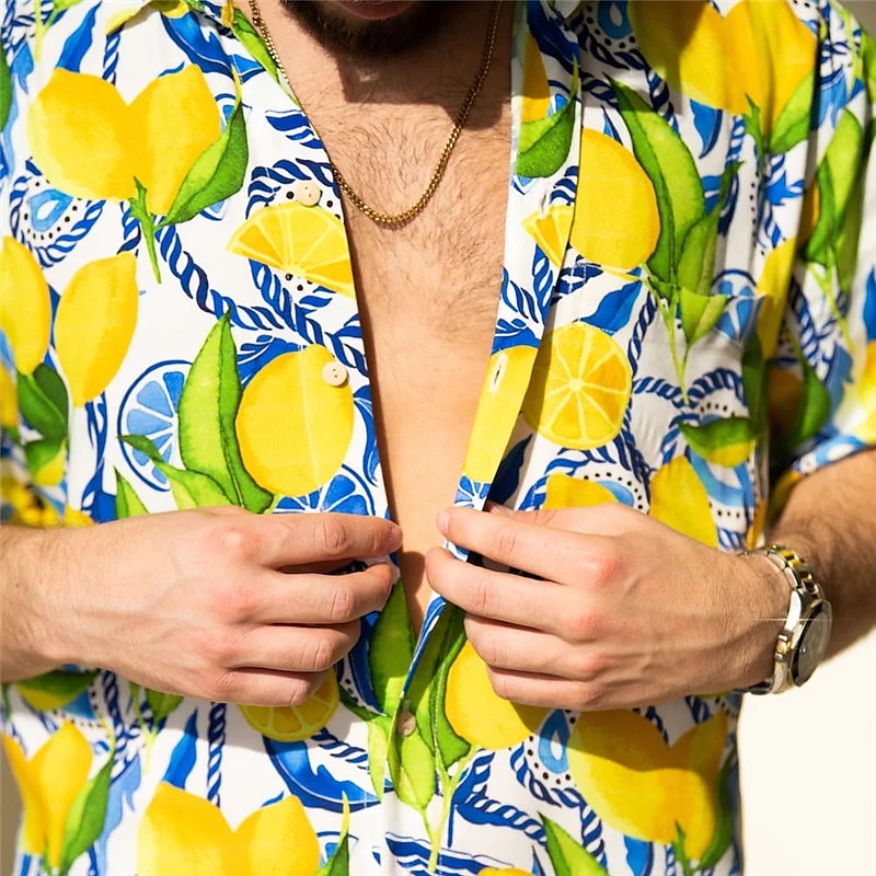 Herren Tropisch Hemd Hawaiihemd Sommerhemd Aloha-Shirt Kurze Ärmel Hemd Umlegekragen Tropisch Modisch Hawaiianisch Outdoor Strasse Hawaiianisch Gelb Rosa Braun S M L 2025 - $24.99 –P2