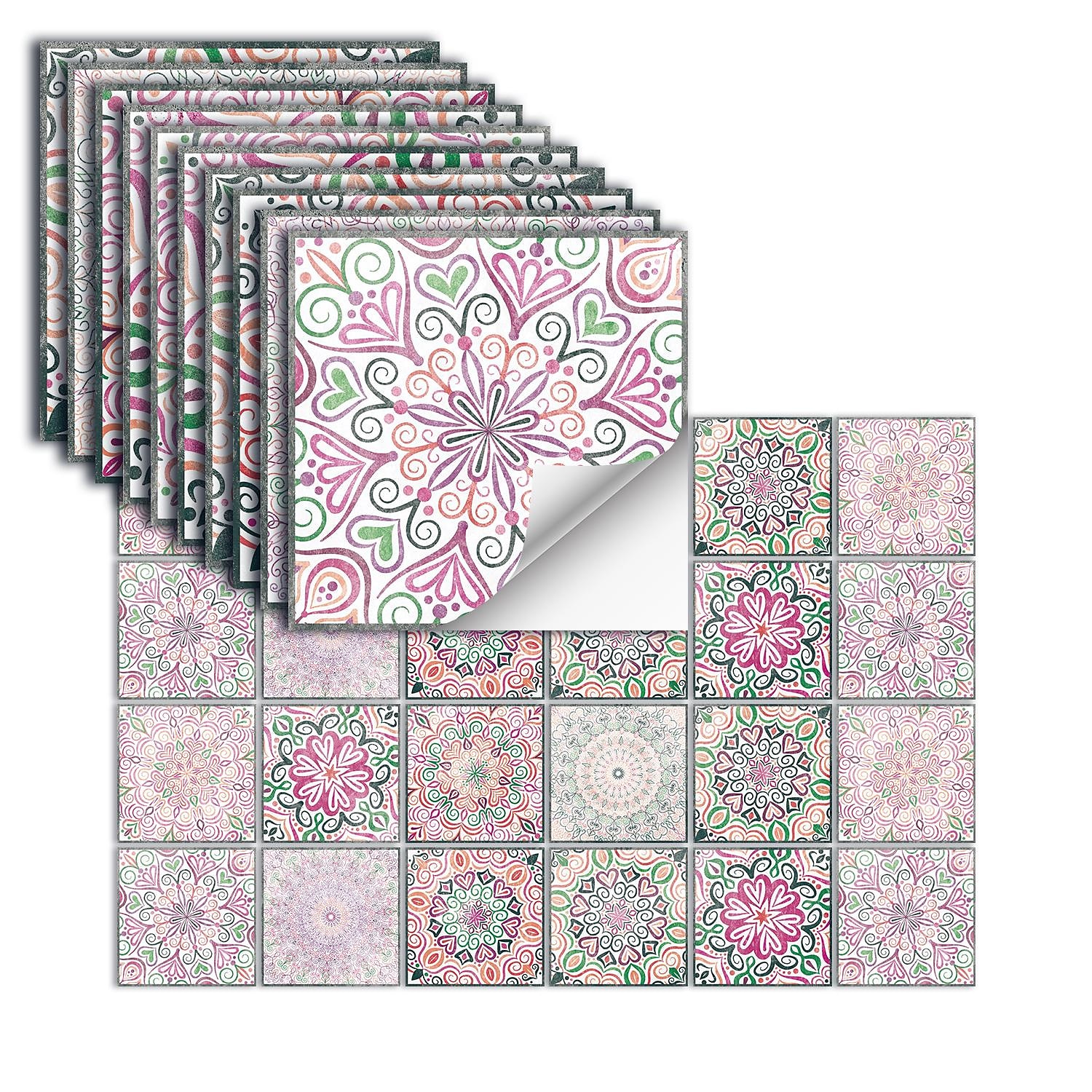 24 uds/48 Uds pegatinas de azulejos cocina creativa baño sala de estar pegatinas de pared autoadhesivas impermeables pegatinas de azulejos de moda 2025 - $13.99 –P3