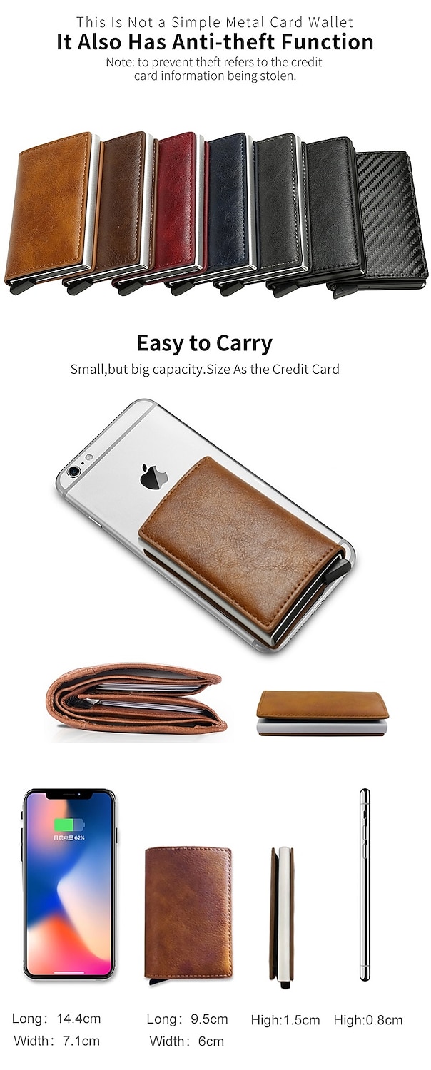 ID Credit Bank Card Holder Wallet Luxury Brand Men Anti Rfid Blocking Protected Magic Leather Slim Mini Small Money Wallets Case 2026 - $13.99 –P5