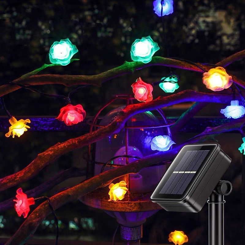 utendørs vanntette solenergi-roselys 12m-100leds 7m-50leds 6,5m-30leds valentinsdag bryllupsfest utendørs hagedekorasjon 2025 - $14.99 –P6