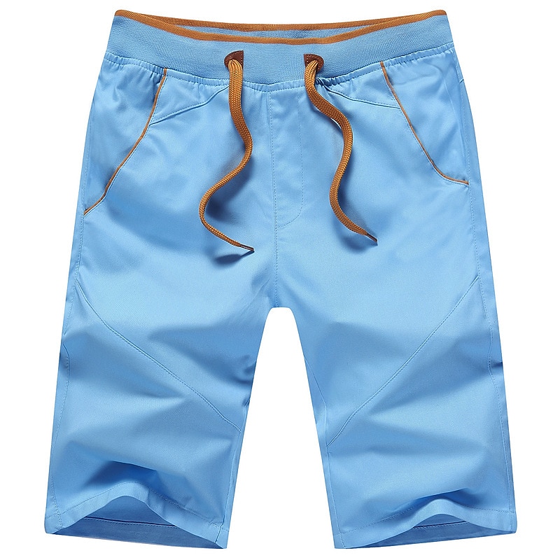 Men's Bermuda shorts Workout Shorts Golf Shorts Drawstring Elastic Waist Plain Outdoor Going out Cotton Blend Fashion Streetwear Red Sky Blue Micro-elastic 2025 - $16.49 –P3