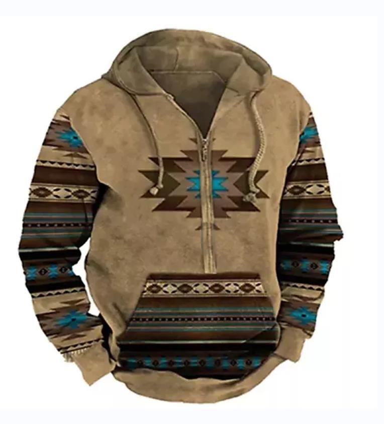 Hombre Estampados Sudadera Sudaderas Ropa de calle Design Manga Larga Con Capucha Casual Diario Deportes Amarillo Rojo Cremallera Estampado Primavera & Otoño Diseñador 2025 - $30.99 –P4