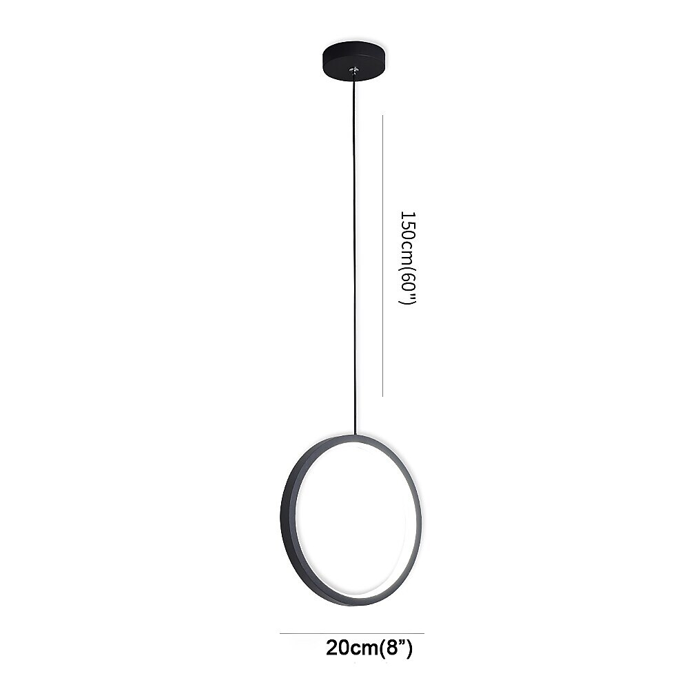 2 pçs 20cm pingente de luz led design círculo luz de cabeceira acabamentos pintados de alumínio moldura branca preta para entrada do quarto sala de jantar moderna 110-120v 220-240v 10w de 2025 por $53.99 –P1