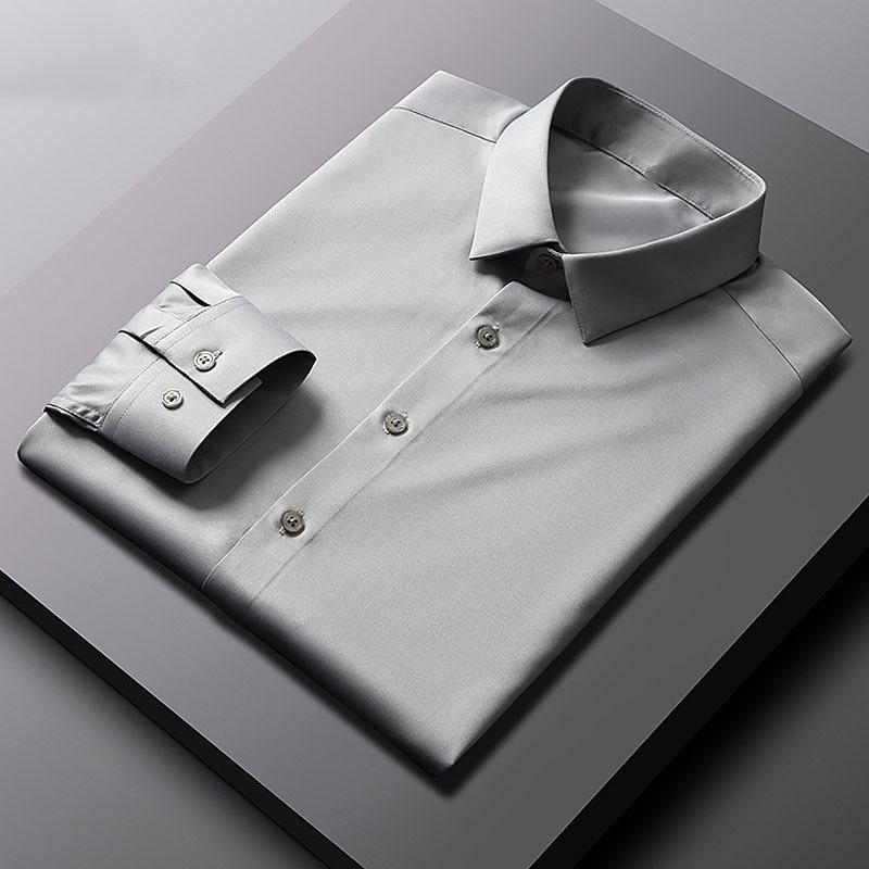 Homme Chemise Chemise sans repassage Mariage Bureau et carrière Noir Blanche Vert Claire Marine foncé manche longue Revers Printemps Automne Vêtement Tenue de 2026 ? $32.99 –P7