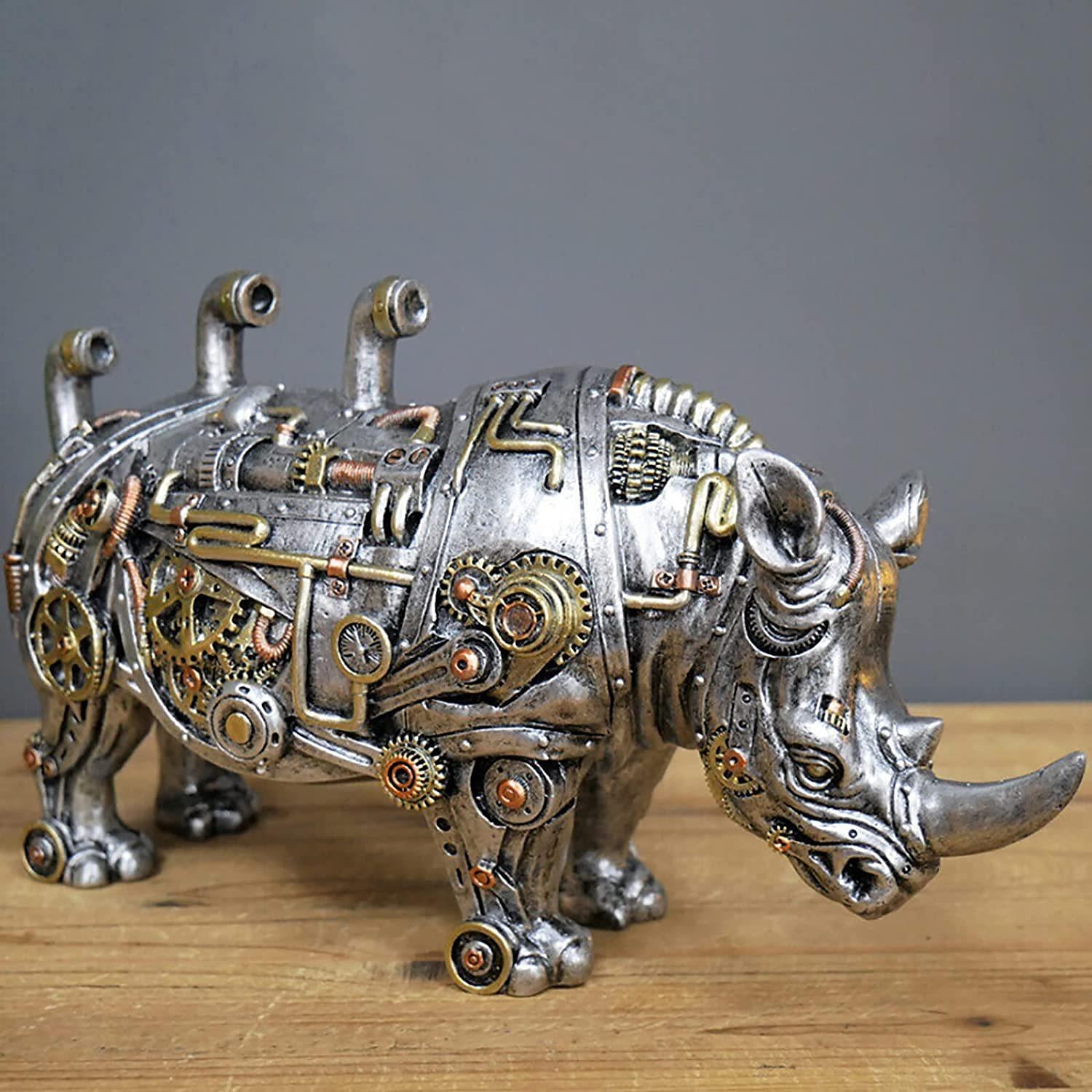 stile steampunk scultura animale animale meccanico ornamento decorazione decorazione industria pesante resina decorazione meccanica ciondolo decorazione di capodanno del 2025 a $18.99 –P3