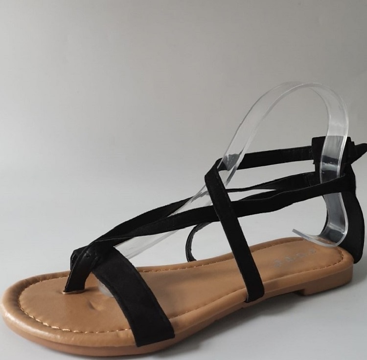 Femme Sandales Bohème Sandales plates du quotidien Eté Talon Plat Bout ouvert Daim Mocassins Noir Bleu Marron de 2025 ? $36.99 –P4