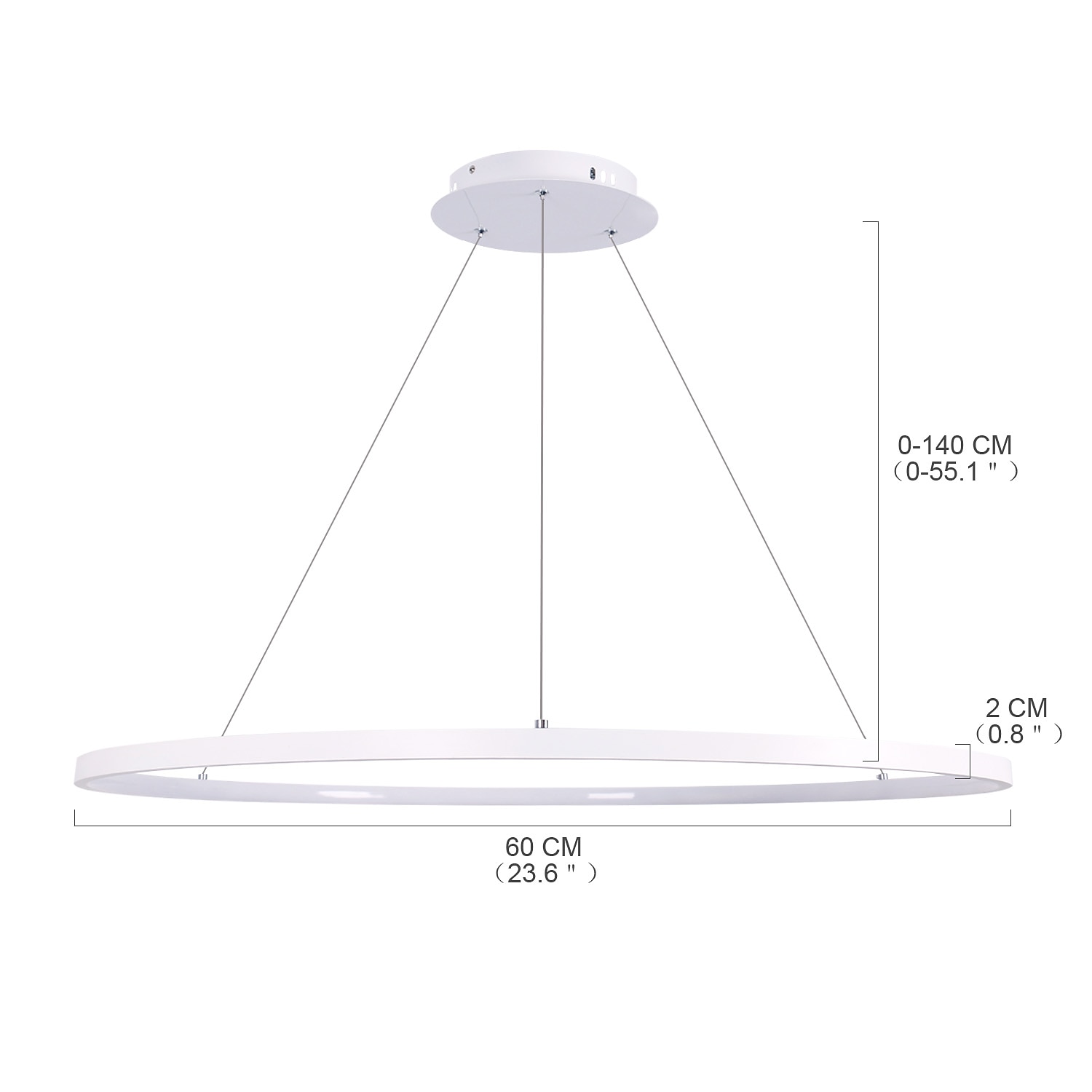 2025年 60 80 cm LED ペンダントライト サークルデザイン ユニークなデザイン メタル 塗装仕上げ コンテンポラリー モダン 110-120v 220-240v リモコンで調光のみ  コレクション – $187.99 –P2