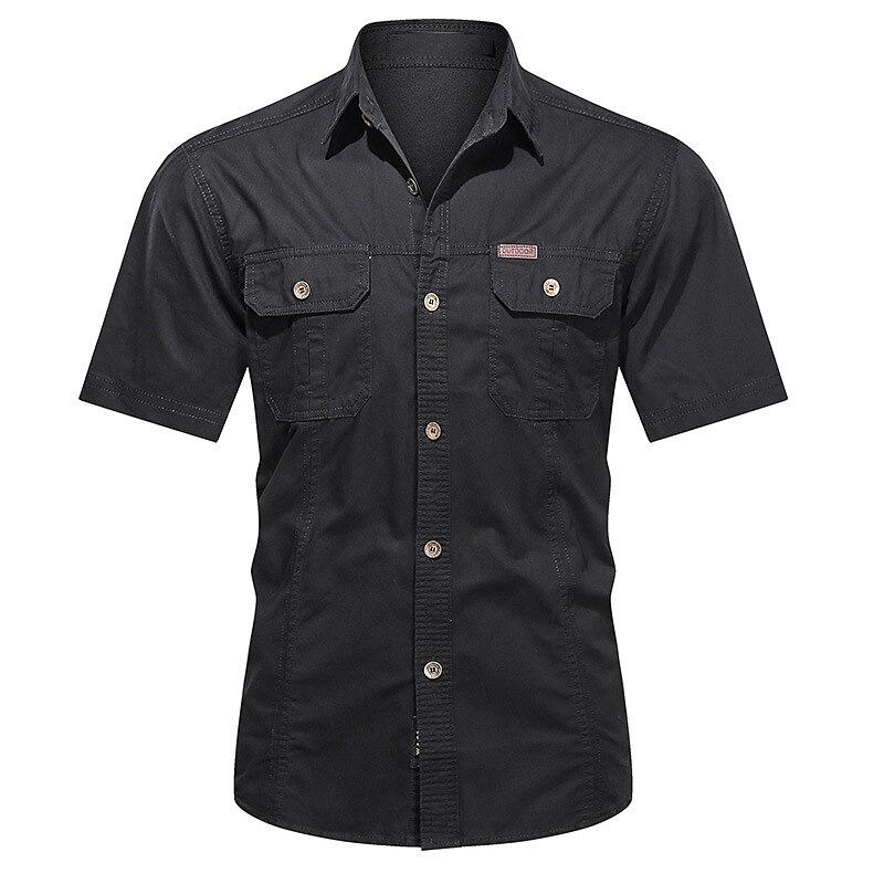 Per uomo Camicia Camicia con bottoni Maglietta informale Camicie da lavoro Camicia da carico Nero Giallo Verde militare Blu Reale Blu Manica corta Liscio Collo ripiegabile Strada Informale Bottone giù del 2025 a $27.99 –P4