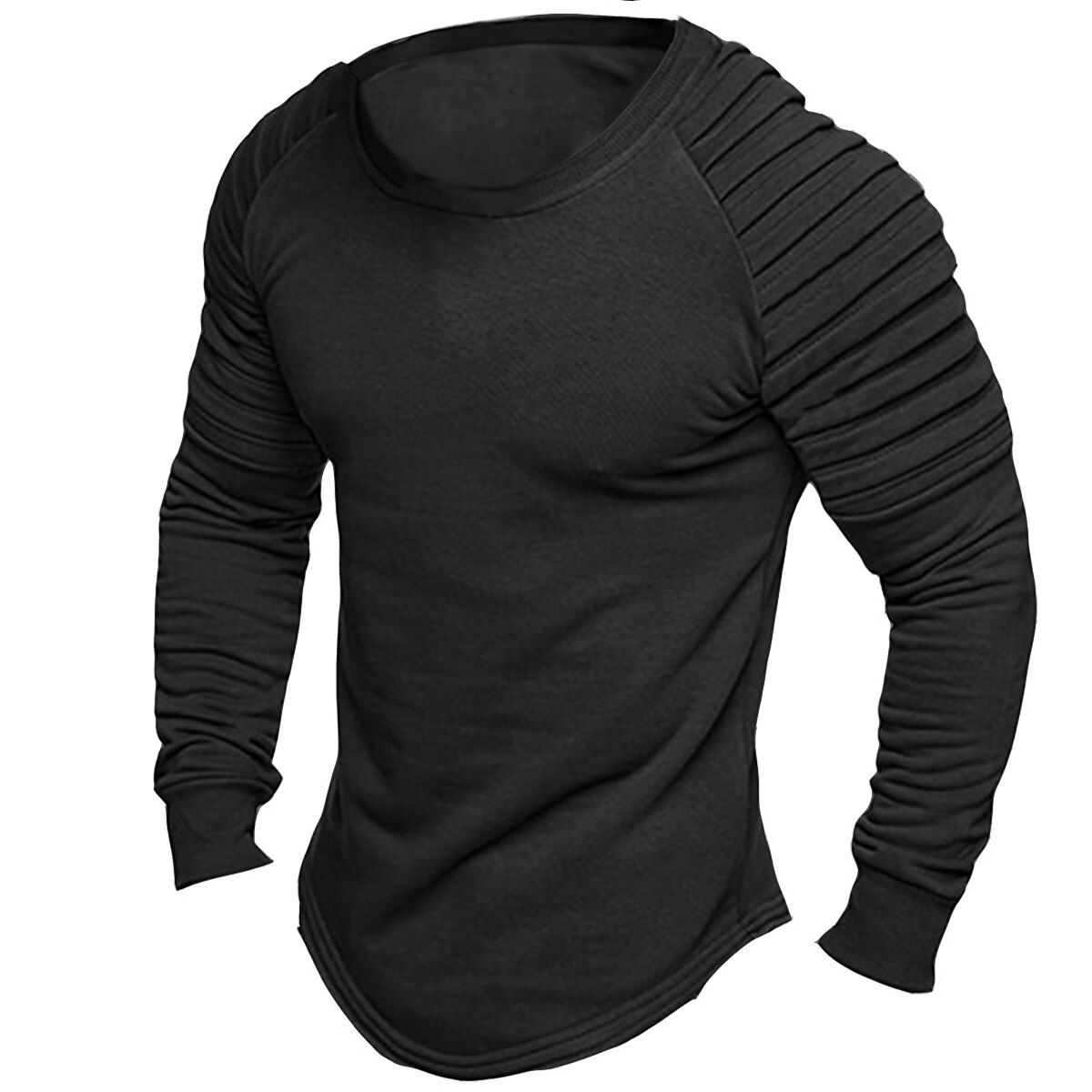 Men's Henley Shirt Tee Long Sleeve Shirt Plain Slim Pleated Henley Street  Vacation Long Sleeve Pleated Sleeve Button Clothing Apparel Designer Basic  Modern Contemporary 2024 - $14.49