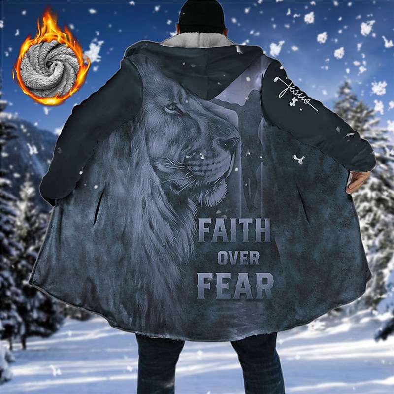 Per uomo Leone Lettera Stampe Grafiche Cappotto Invernale Giacca in Pile Cappotto Caldo Confortevole Traspirante Moda Streetwear Canotta sportiva Sport & Outdoor Abbigliamento quotidiano Uscire del 2026 a $56.99 –P2