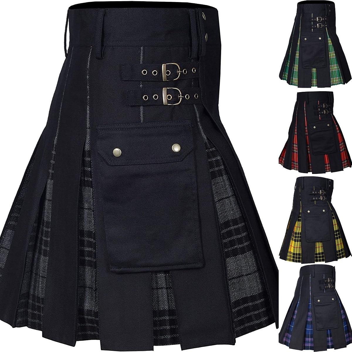 Retro Punk a gotika Skotské užitkové kilty Ren Faire Pánské Keltské Plesová maškaráda Večírek Dospělé Sukně 2025 - $45.99 –P1