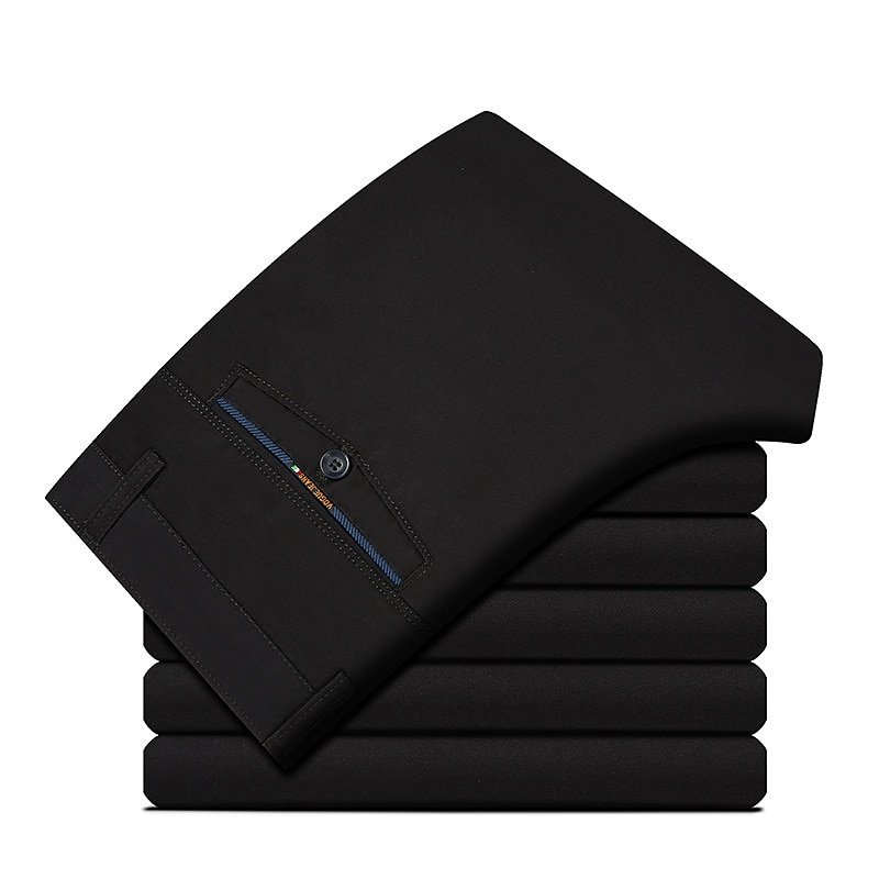 Per uomo pantaloni della tuta Pantaloni Tasche Gamba dritta Liscio Matrimonio Ufficio Attività commerciale Misto cotone Moderno Da cerimonia Nero Bianco Media elasticità del 2025 a $23.99 –P3