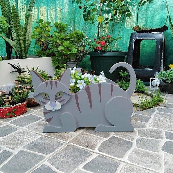 fioriere da giardino, simpatica fioriera a forma di animale di cartone animato a forma di cane gatto, fioriera succulenta per piante viventi o artificiali per balcone di casa, decorazione da giardino del 2025 a $20.99 –P5