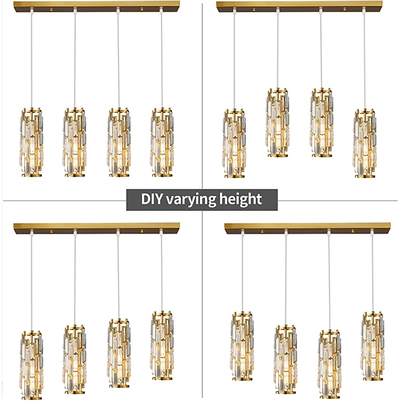 LED Pendant Light Chrome/Gold Pendant Lighting Modern Pendant Light Mini Crystal Chandeliers Adjustable Pendant Light Fixture for Kitchen Island Dinning Room(1/3 Light) 2025 - $275.99 –P17