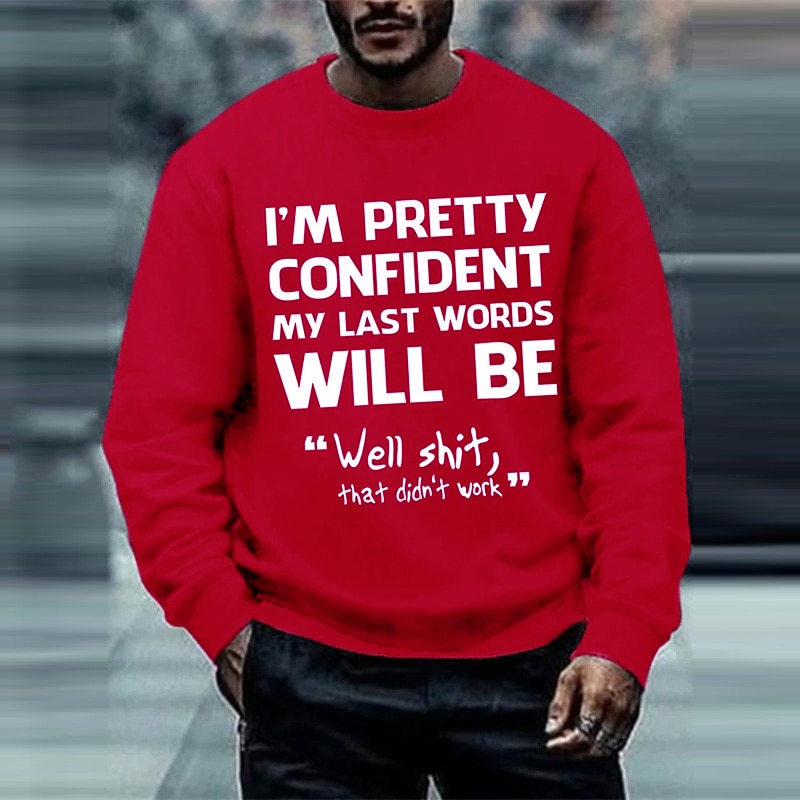 Moletom Masculino Engraçado de Manga Longa 'Bem Droga Isso Não Funcionou' Citação Gráfica de Gola Careca de 2026 por $14.99 –P3