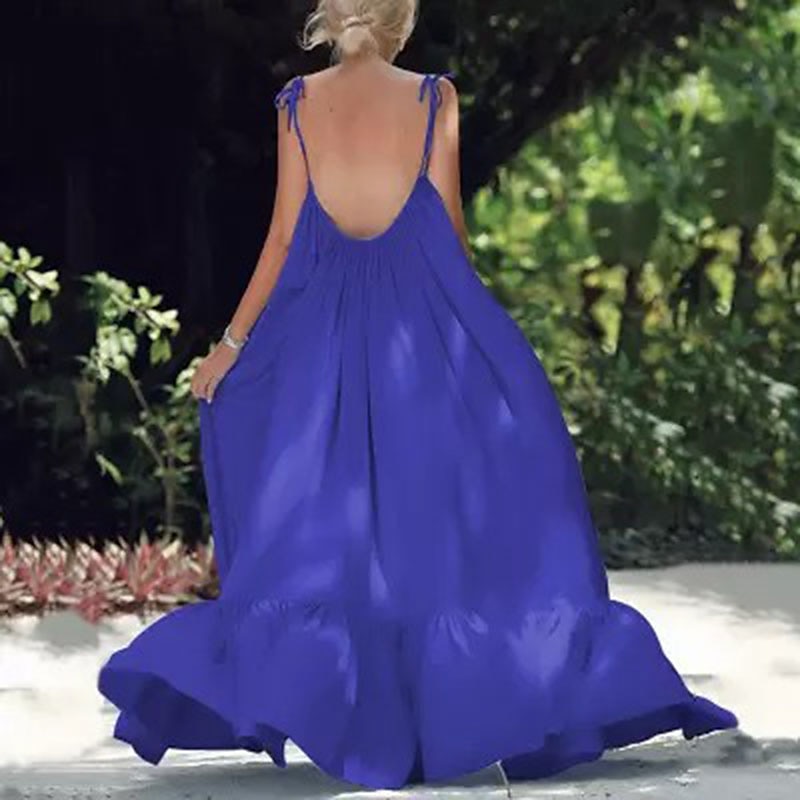 Women's Maxi long Dress Casual Dress Swing Dress Fashion Sexy Dress Vacation Date Loose Fit Pure Color Sleeveless Spaghetti Strap Black White Yellow Red Summer Spring Fall 2025 - $34.99 –P2