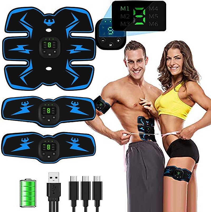 Slimme EMS draadloze spierstimulator fitness trainer buiktraining elektrische gewichtsverliesstickers lichaams slankmassager Valentijnsdag cadeau 2026 - $43.99 –P9