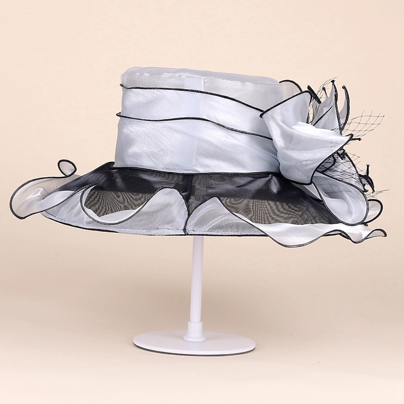 Chapéus de seda de gelo elegantes estilo clássico simples com laço 1 pc festa/noite/chá festa headpiece/ocasião especial/escritório & carreira/casual/aniversário/novo de 2025 por $28.99 –P6