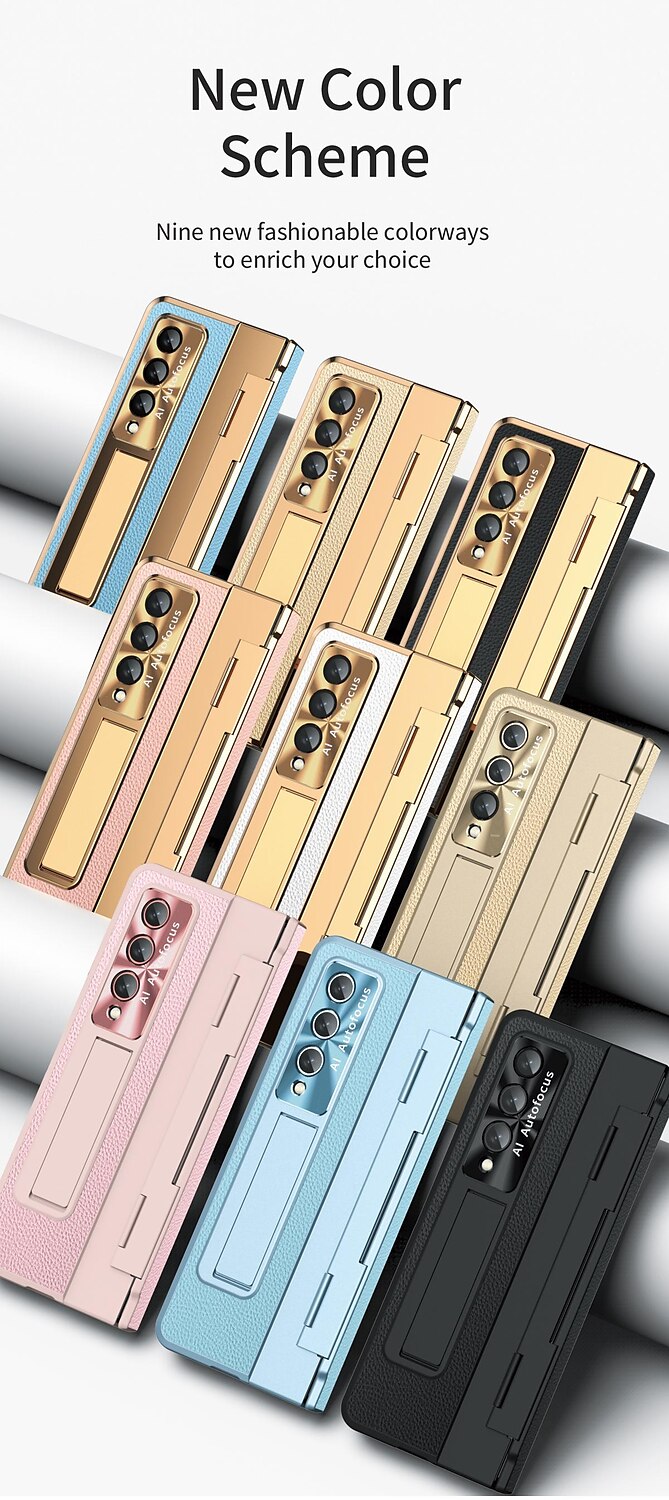 Чехол для телефона для Samsung Galaxy Z Fold 5 Z Fold 4 Z Fold 3 Flip бамперный флип полный корпус защитный однотонный ПК PU кожа 2025 - $36.99 –P11
