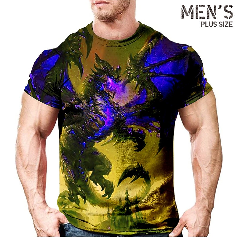 Men's Plus Size T shirt Tee Big and Tall Graphic Crew Neck Print Short Sleeve Spring & Summer Vintage Fashion Streetwear Basic Casual Sports Tops 2026 - $21.99 –P3