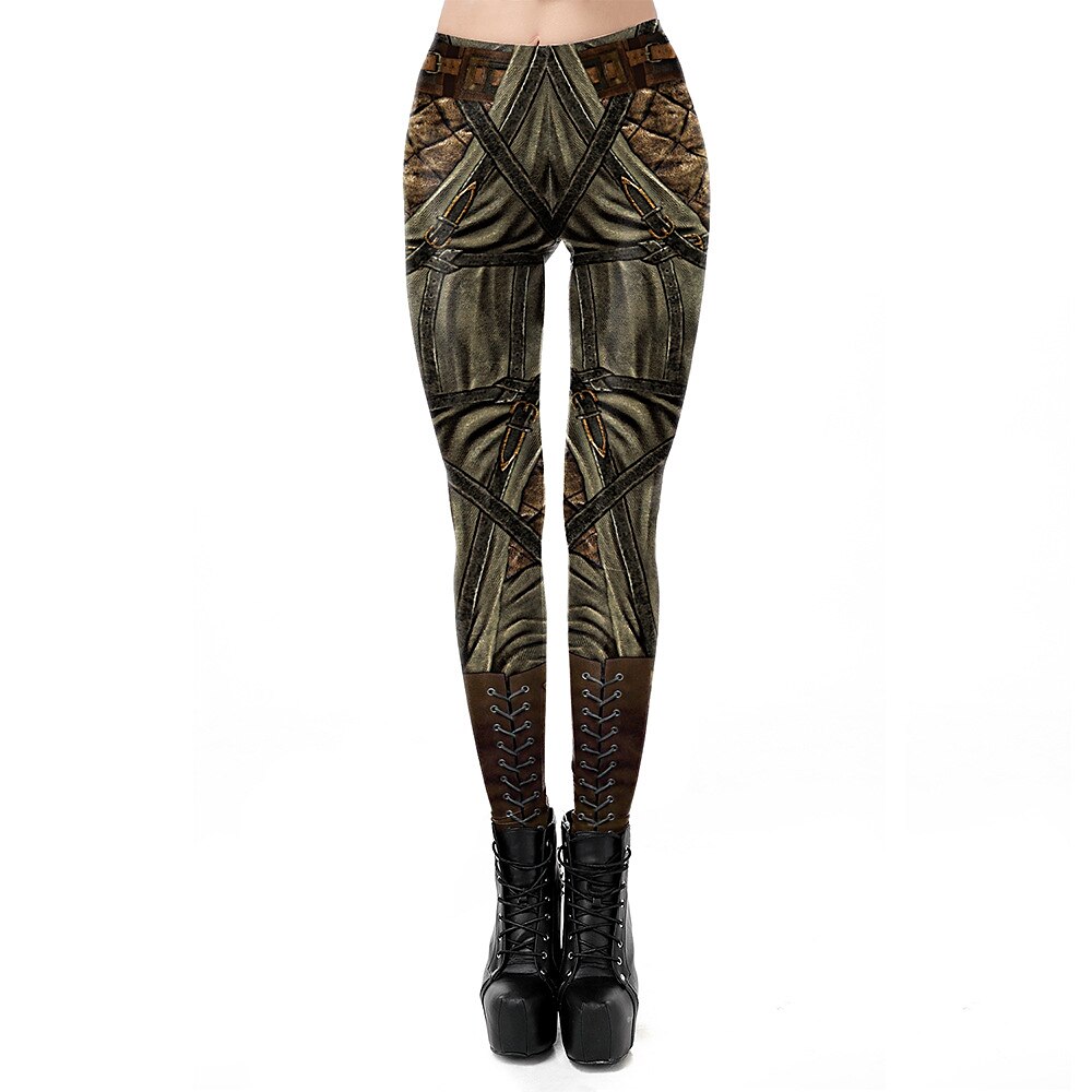 Punk & Gothic Steampunk High Waisted Leggings Pencil Pants Warrior Women's  Cosplay Costume Masquerade Party / Evening Pants 2024 - $22.99