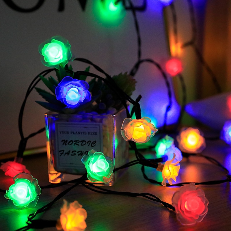 utendørs vanntette solenergi-roselys 12m-100leds 7m-50leds 6,5m-30leds valentinsdag bryllupsfest utendørs hagedekorasjon 2025 - $14.99 –P7
